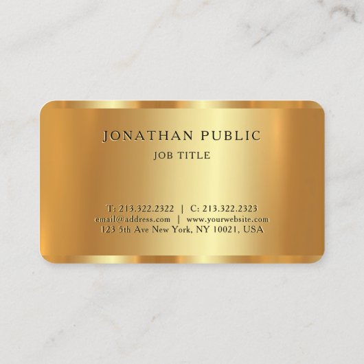 Trending Glamour Gold Sjabloon Luxe Architect Visitekaartje (Achterkant)
