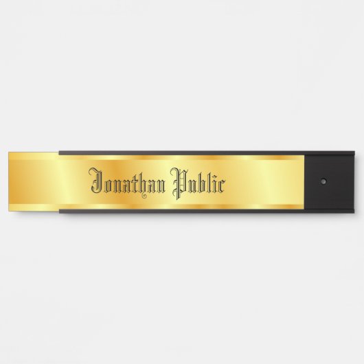 Trending Gold Look Nostalgie Typografie Script Naa Deurbordje (Voorkant)