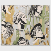 Trending Greek gods Art Portret Seamless Pattern. Cadeaupapier (Vlak)