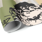 Trending Greek gods Art Portret Seamless Pattern. Cadeaupapier (Rol Hoek)