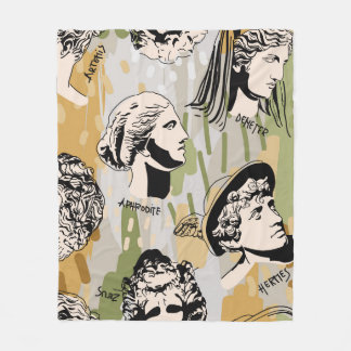 Trending Greek gods Art Portret Seamless Pattern. Fleece Deken