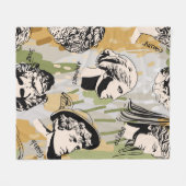 Trending Greek gods Art Portret Seamless Pattern. Fleece Deken (Voorkant (Horizontaal))