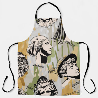 Trending Greek gods Art Portret Seamless Pattern. Schort
