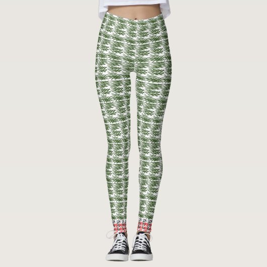 Trending Groen Grass Capri Leggings (Voorkant)