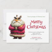 Trending grumpy Santa editable festive greeting Feestdagenkaart (Voorkant)
