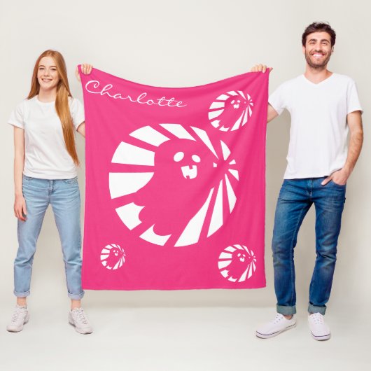 Trending Halloween Schattige Roze en Witte Ghost Fleece Deken (In situ)