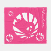 Trending Halloween Schattige Roze en Witte Ghost Fleece Deken (Voorkant (Horizontaal))