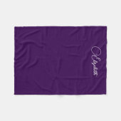 Trending Handgeschreven Script Naam Dark Paarse Sm Fleece Deken (Voorkant (Horizontaal))
