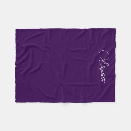 Trending Handgeschreven Script Naam Dark Paarse Sm Fleece Deken (Voorkant (Horizontaal))