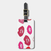 Trending Kisses patroonroze lippen mwah! Bagagelabel (Voorkant verticaal)