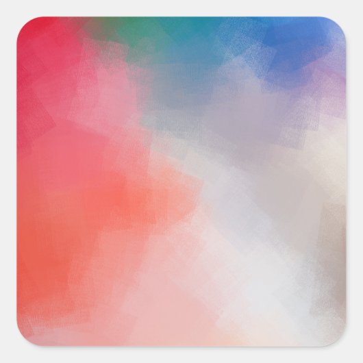 Trending Kleurrijke Lege Sjabloon Roze Rood Geel Vierkante Sticker (Voorkant)