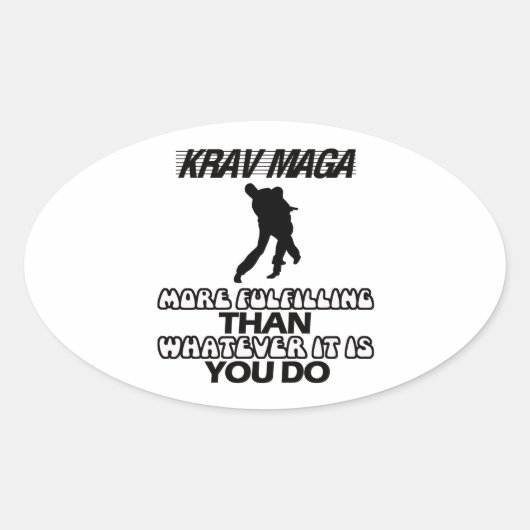 Trending Krav Maga DESIGN Ovale Sticker (Voorkant)