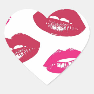 Trending Kuspatroon sappige roze lippen mwah! Hart Sticker