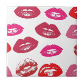 Trending Kuspatroon sappige roze lippen mwah! Tegeltje (Voorkant)