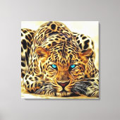 Trending Leopard Blue Eyes Canvas Afdruk (Voorkant)