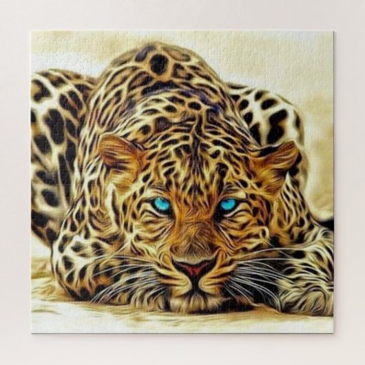 Trending Leopard Blue Eyes Puzzle Legpuzzel (Verticaal)