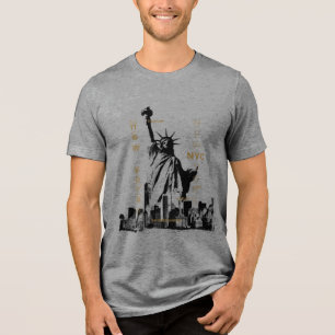 Trending Liberty Statue NYC Mannen korte mouw grij Tri-Blend Shirt