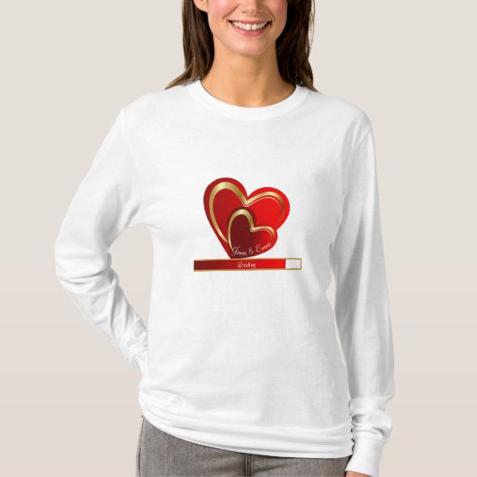 Trending Liefde Laden Rode Harten Aangepaste Vrien T-shirt (Voorkant)
