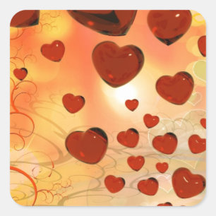 Trending liefdesharten, accessoires. Valentijnsdag Vierkante Sticker