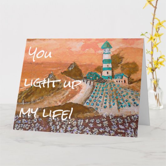 Trending Lighthouse Acrylschilferende groet Kaart (Gele Bloem)