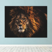 Trending Lion voor interieur huisdecoratie Canvas Afdruk (Insitu (Houten vloer))
