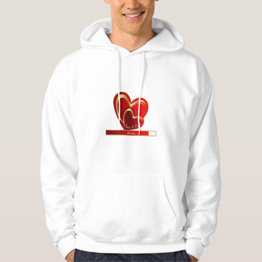 Trending Love Loading Red Hearts Custom Boyvriend Hoodie (Voorkant)