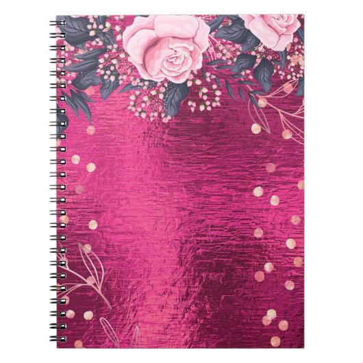 Trending Metallic Floral Stationery Budget Girly Notitieboek (Voorkant)