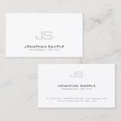 Trending Modern Clean Elegant Monogrammed Plain Visitekaartje (Voorkant / Achterkant)