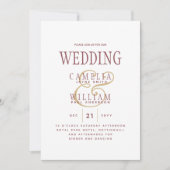 Trending Modern Dusty Roos Pink Gold Wedding Kaart (Voorkant)