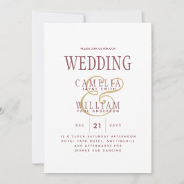Trending Modern Dusty Roos Pink Gold Wedding Kaart