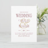 Trending Modern Dusty Roos Pink Gold Wedding Kaart (Staand voorkant)
