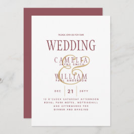 Trending Modern Dusty Roos Pink Gold Wedding Kaart