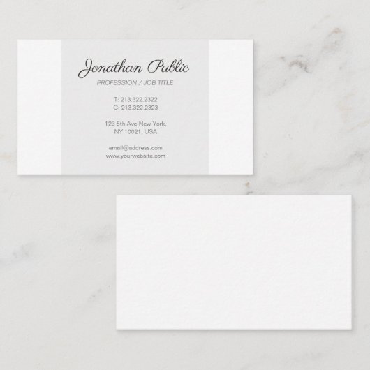 Trending Modern Eenvoudig Chique Plain Professiona Visitekaartje (Voorkant / Achterkant)