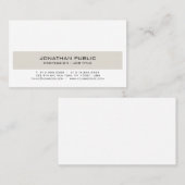 Trending Modern Elegant Beige White Clean Chic Visitekaartje (Voorkant / Achterkant)