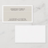 Trending Modern Elegant Beige Wit Clean Visitekaartje (Voorkant / Achterkant)