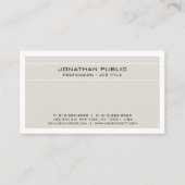 Trending Modern Elegant Beige Wit Clean Visitekaartje (Voorkant)