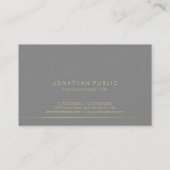 Trending Modern Elegant Grey Pearl Finish Luxe Visitekaartje (Achterkant)