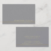 Trending Modern Elegant Grey Pearl Finish Luxe Visitekaartje (Voorkant / Achterkant)