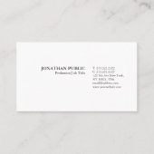 Trending Modern Elegant Minimalistical White Plain Visitekaartje (Voorkant)