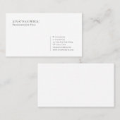 Trending Modern Elegant Minimalistisch Wit Plain Visitekaartje (Voorkant / Achterkant)