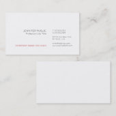 Trending Modern Elegant Minimalistisch Wit Plain Visitekaartje (Voorkant / Achterkant)