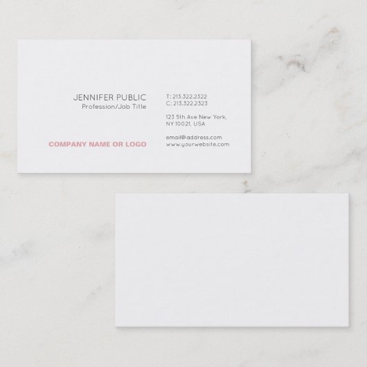 Trending Modern Elegant Minimalistisch Wit Plain Visitekaartje (Voorkant / Achterkant)
