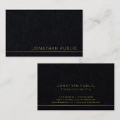Trending Modern Elegant Premium Black Luxury Visitekaartje (Voorkant / Achterkant)