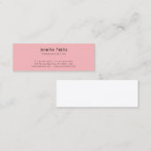 Trending Modern Elegant Roze Schone Plain Mini Visitekaartje (Voorkant / Achterkant)