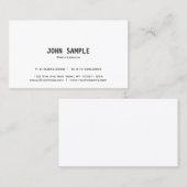 Trending Modern Elegant Wit Slank Creatief Vlak Visitekaartje (Voorkant / Achterkant)