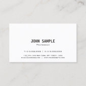 Trending Modern Elegant Wit Slank Creatief Vlak Visitekaartje (Voorkant)