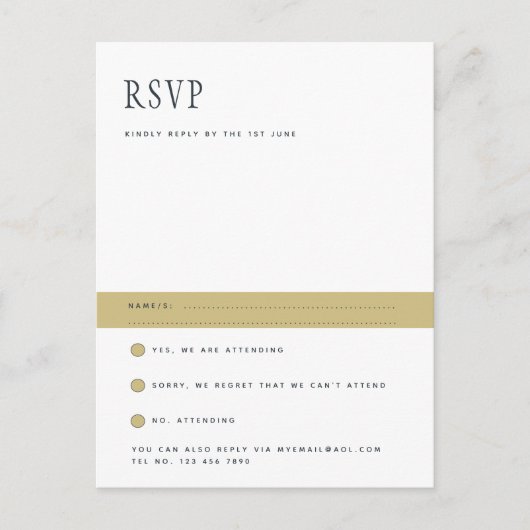 Trending Modern minimalist Simple Wedding RSVP Briefkaart (Voorkant)