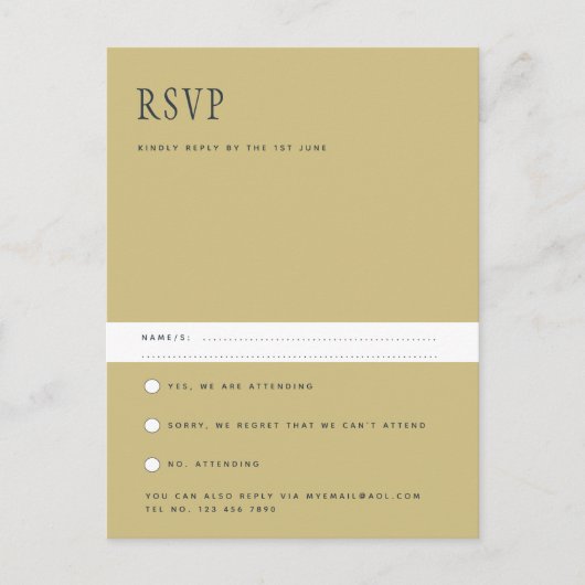 Trending Modern minimalist Simple Wedding RSVP POS Briefkaart (Voorkant)