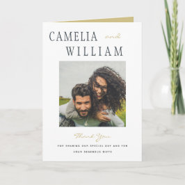 Trending Modern Minimalist Wedding FOTO Dank u Bedankkaart