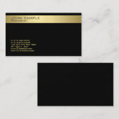 Trending Modern Monogram Elegant Zwart Goud Visitekaartje (Voorkant / Achterkant)